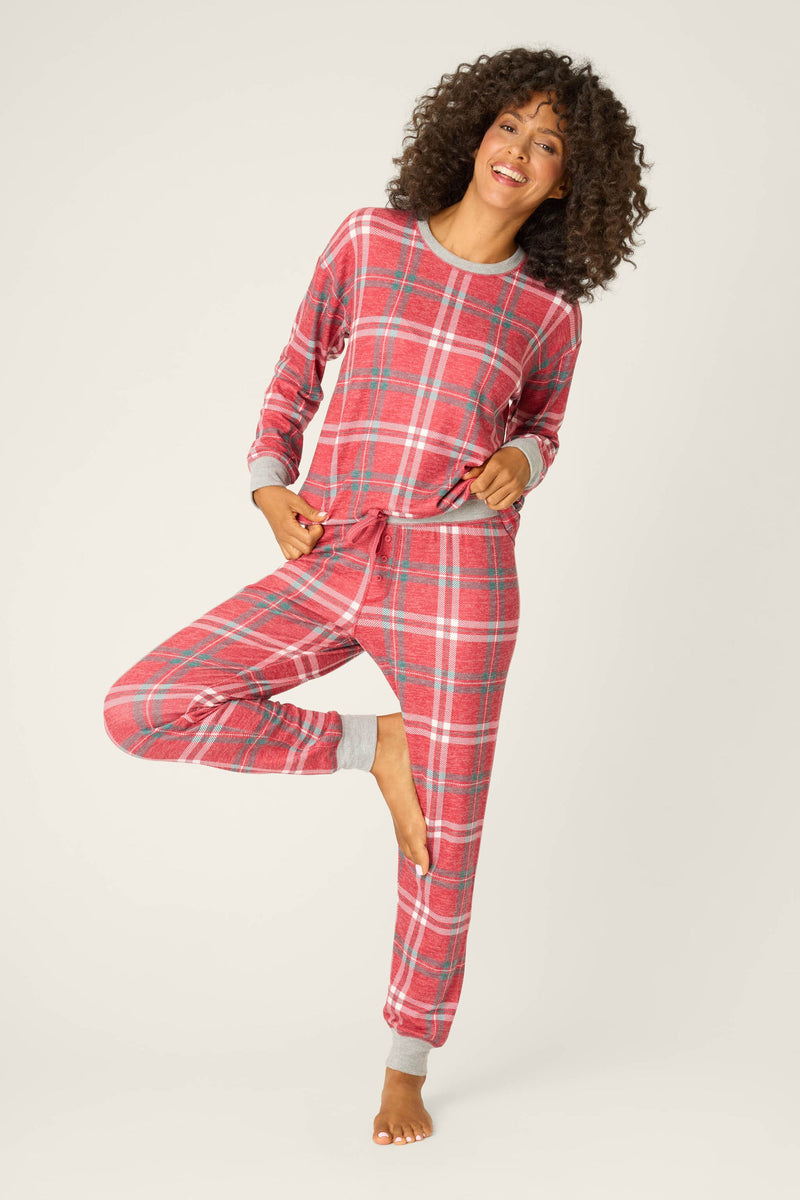 The “Let’s Get Toasty” Red Plaid PJ Set by PJ Salvage