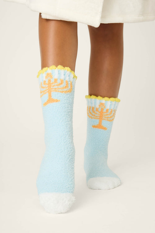 The “Menorah” Cozy Socks by PJ Salvage