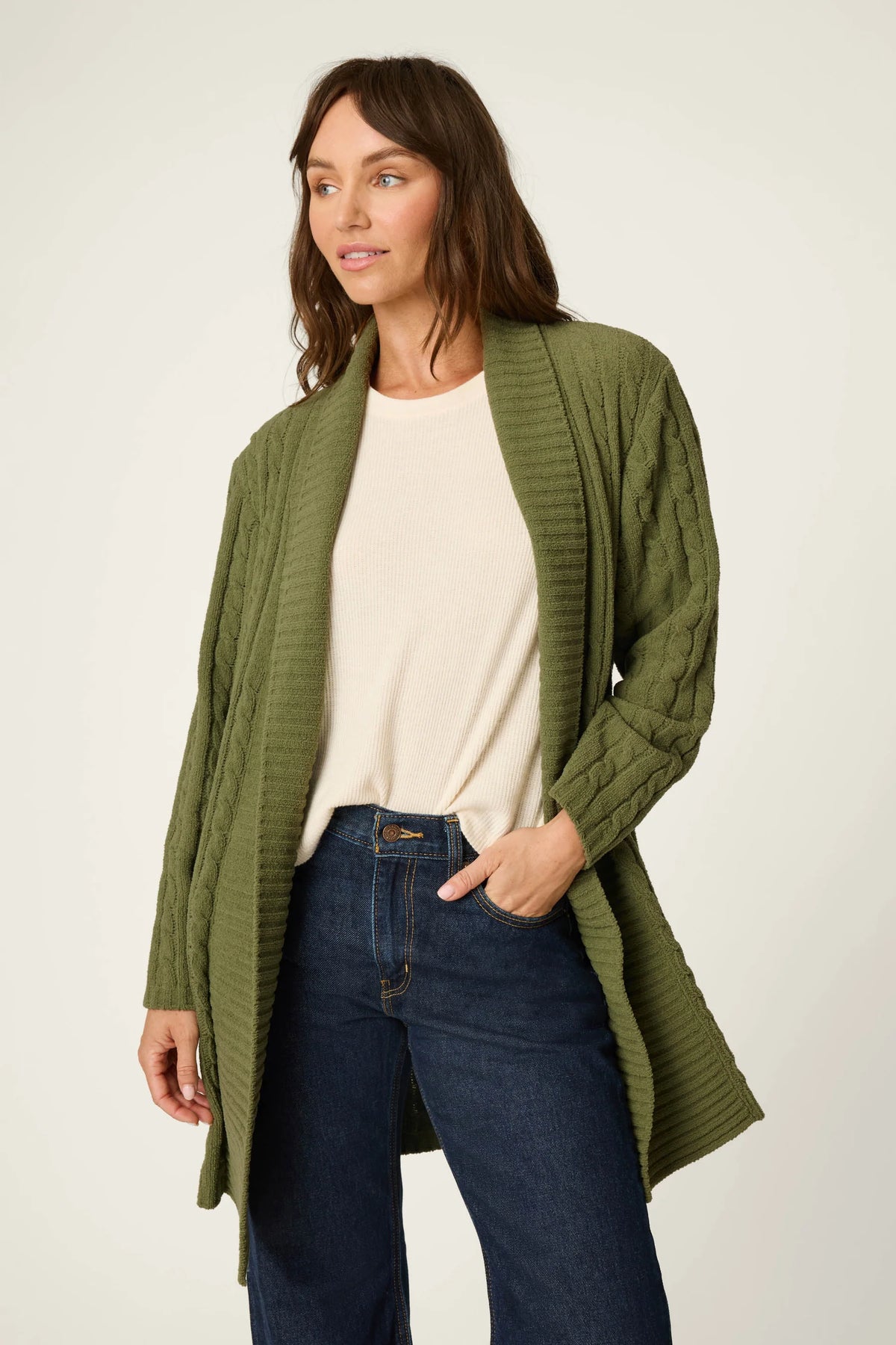 The "Olivine" Cozy Chenille Cardigan by PJ Salvage