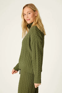 The "Olivine" Cozy Chenille Cable Knit Pullover by PJ Salvage