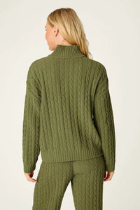 The "Olivine" Cozy Chenille Cable Knit Pullover by PJ Salvage