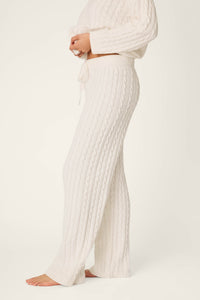The "Ivory" Cozy Chenille Cable Knit Pant by PJ Salvage