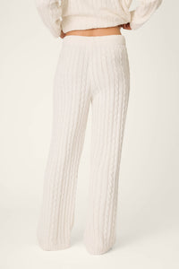 The "Ivory" Cozy Chenille Cable Knit Pant by PJ Salvage