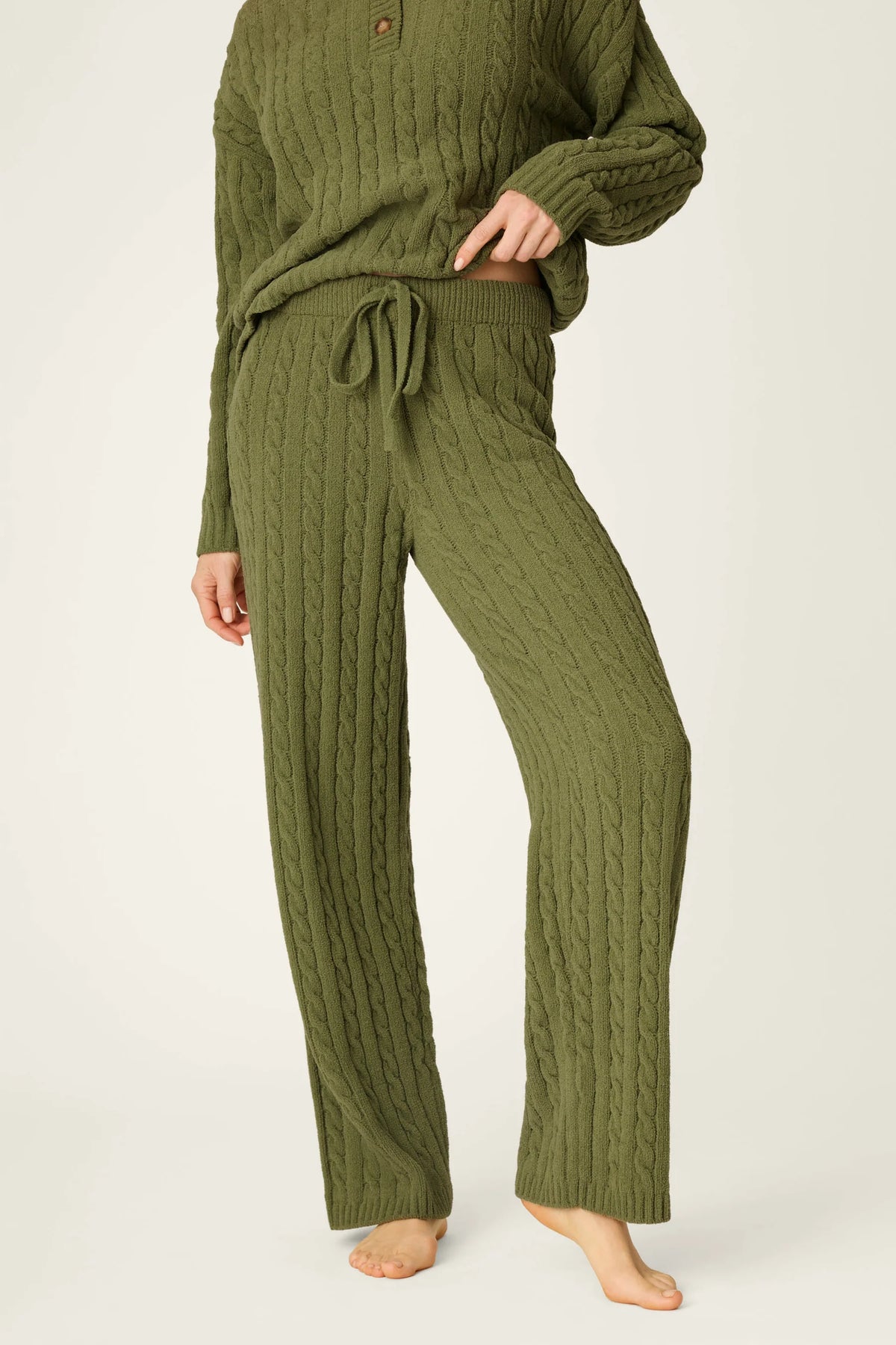 The "Olivine" Cozy Chenille Cable Knit Pant by PJ Salvage