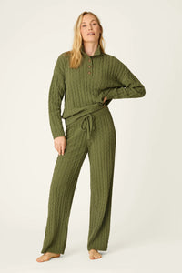 The "Olivine" Cozy Chenille Cable Knit Pant by PJ Salvage