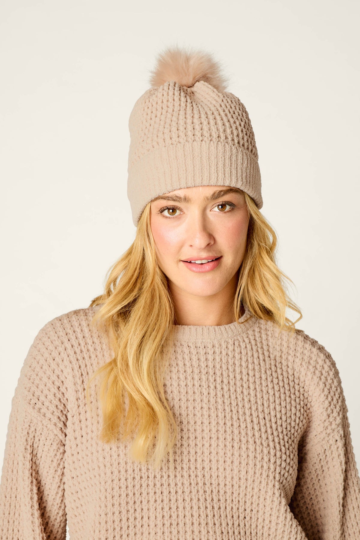 The Cozy Chenille Waffle Beanie by PJ Salvage