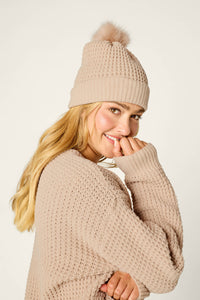 The Cozy Chenille Waffle Beanie by PJ Salvage