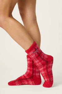 The "Red Plaid" Cozy Socks