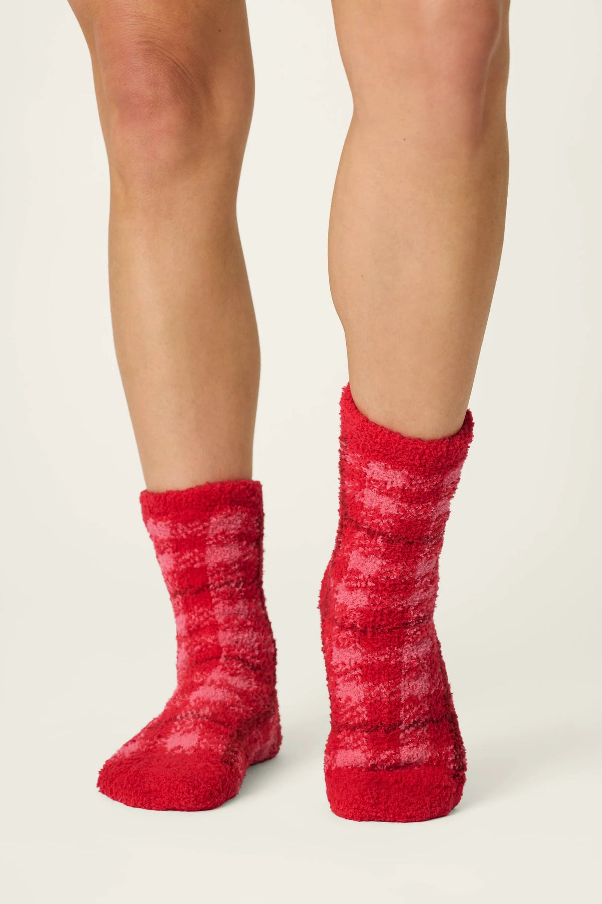The "Red Plaid" Cozy Socks