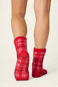 The "Red Plaid" Cozy Socks