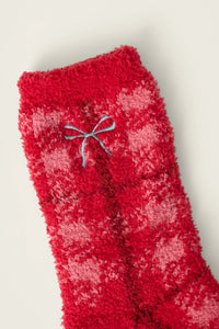 The "Red Plaid" Cozy Socks