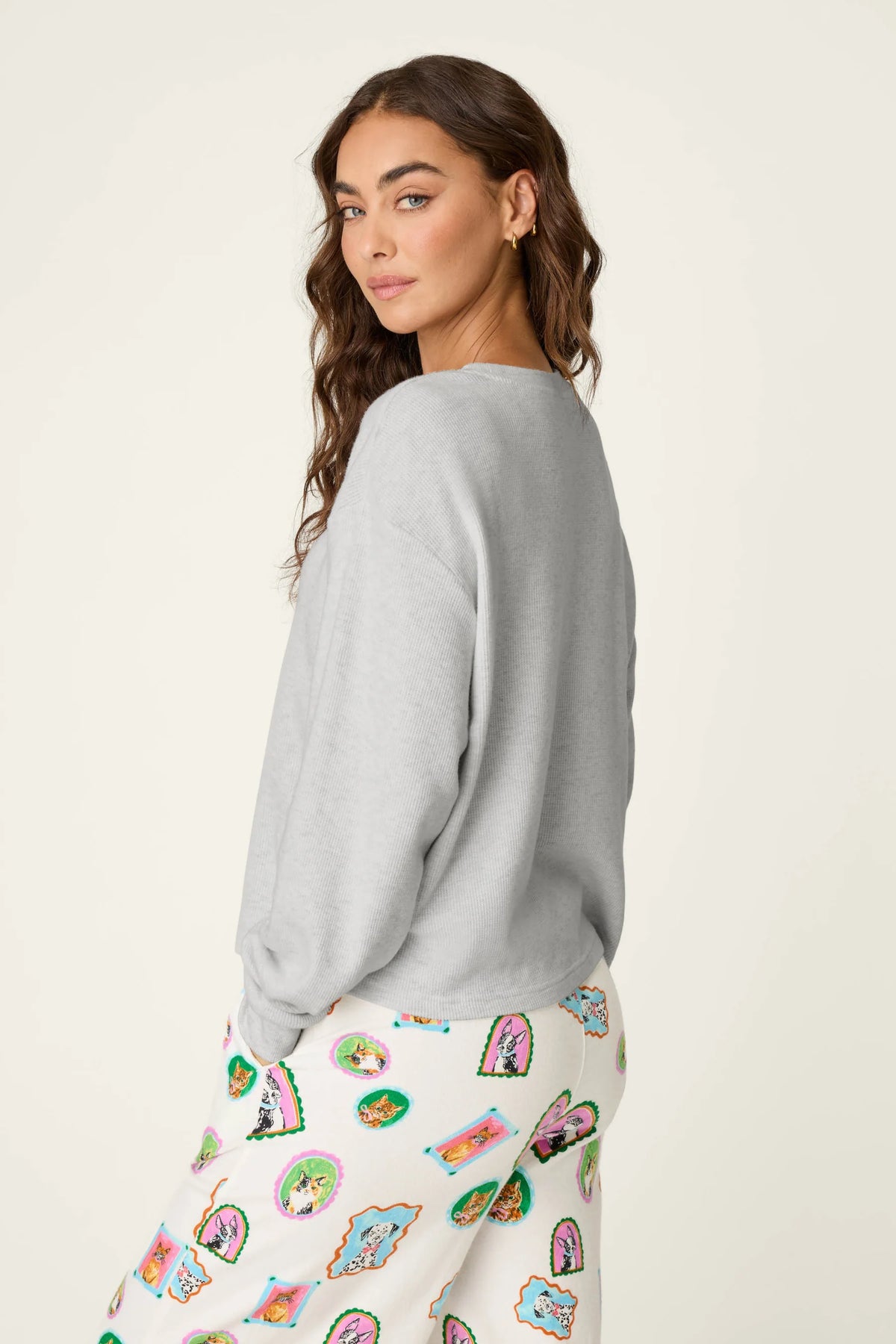 The "Heather Grey" Long Sleeve Top by PJ Salvage