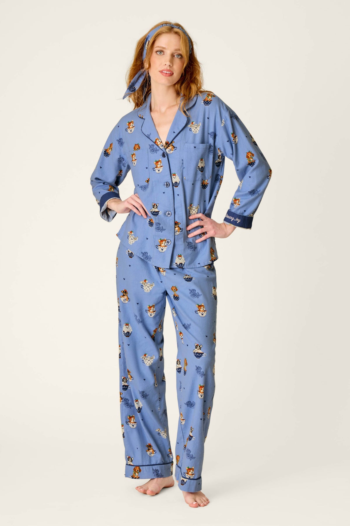 The "Teacup Pups" Flannels by PJ Salvage