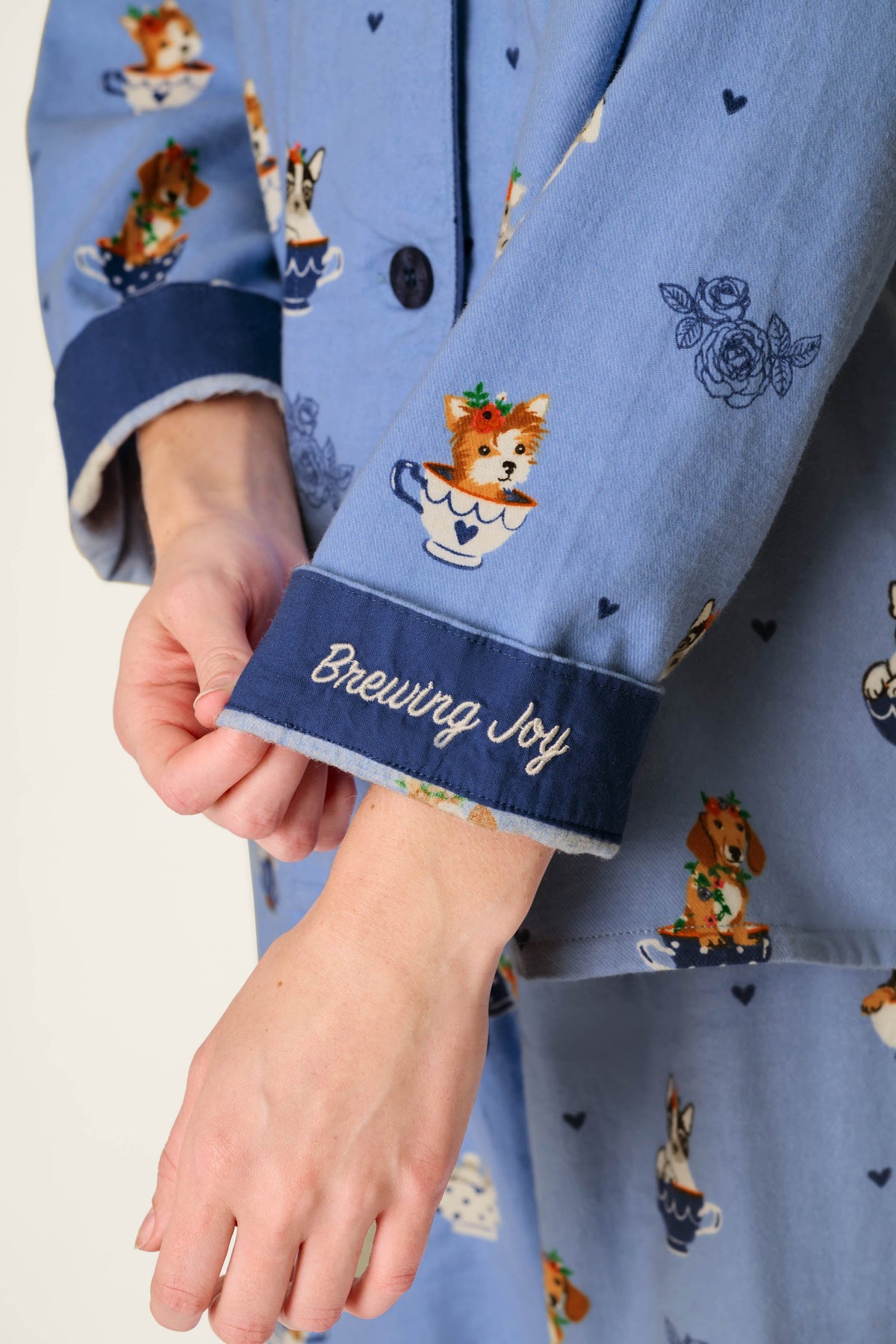 The "Teacup Pups" Flannels by PJ Salvage