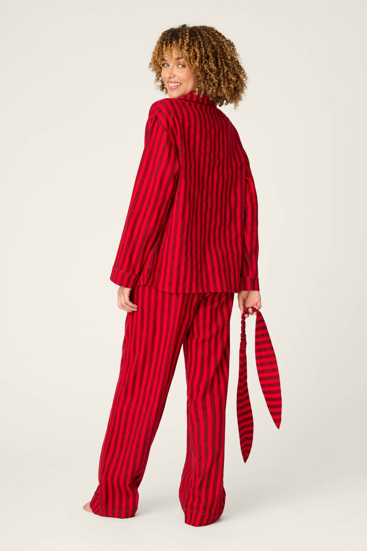 The "Bow Icon" 3-Piece Flannel Pajama Set by PJ Salvage