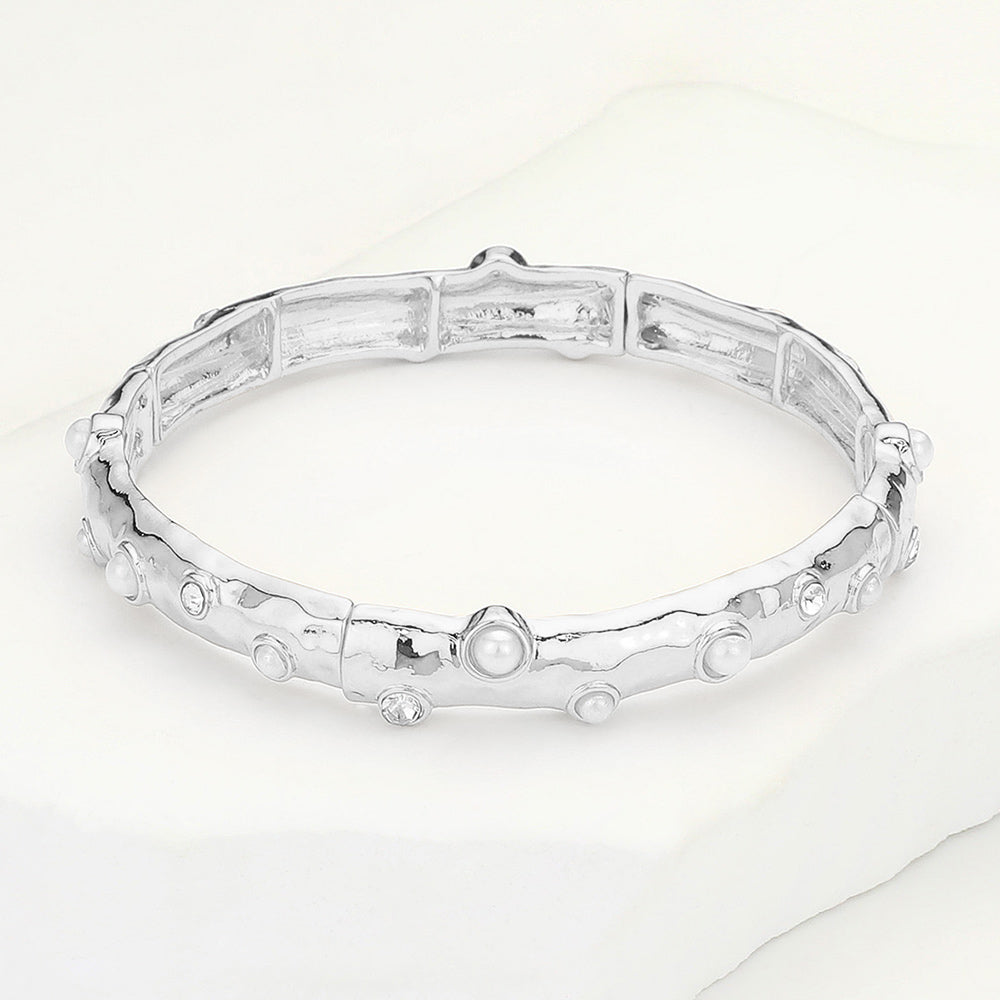 The "Retro Pearl and Gems" Bracelet