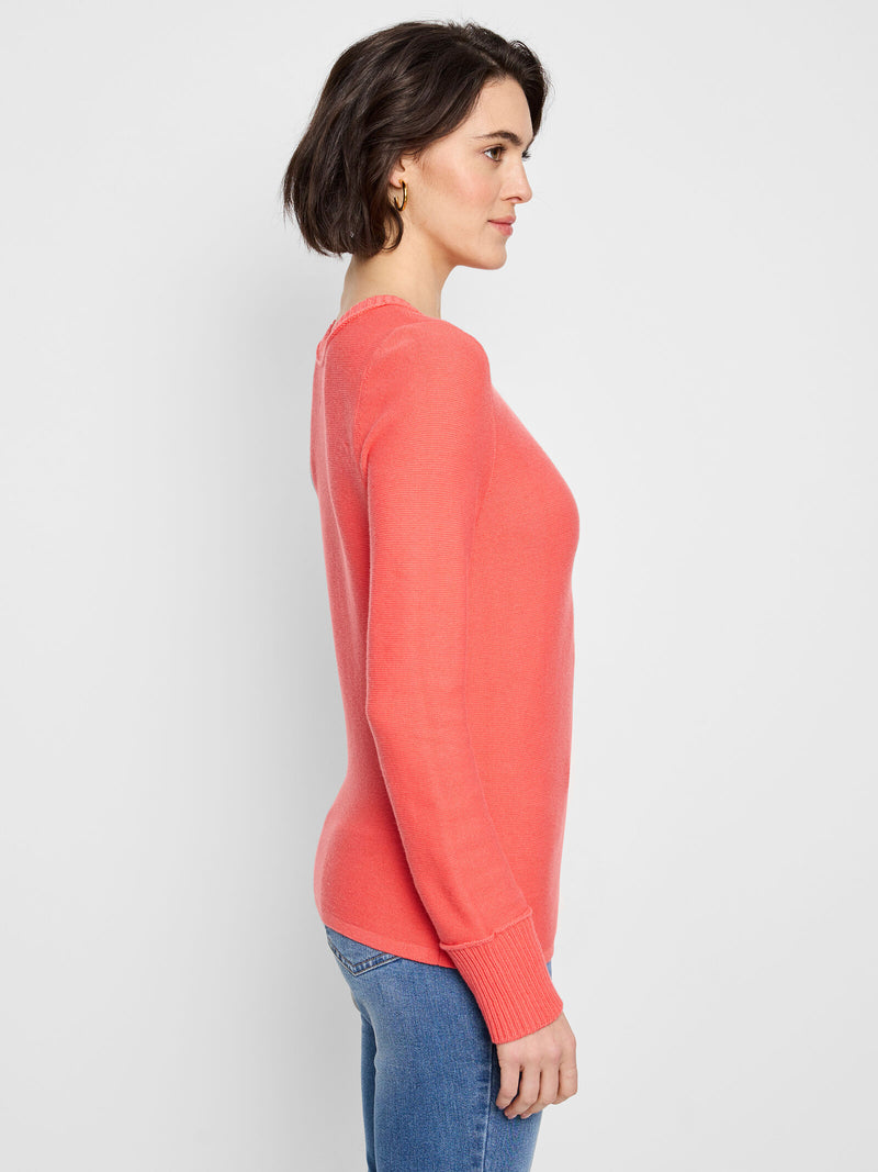 The "Baby Garter Crew Neck" Sweater by NIC+ZOE