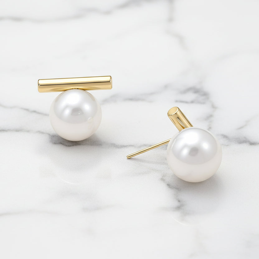 The "Bar Pearl" Earrings