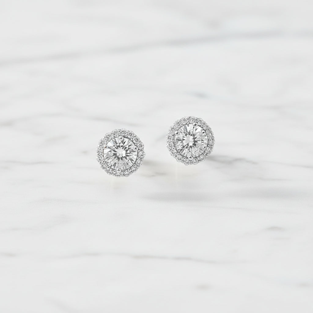 The "Halo Diamond" Earrings