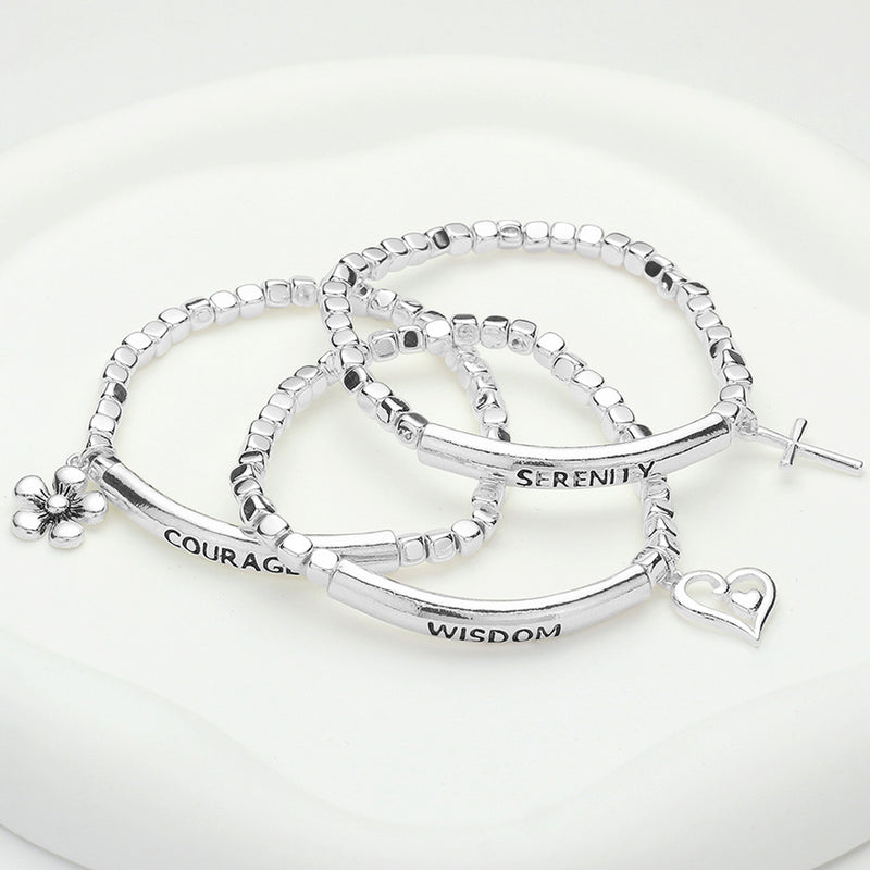 The "Serenity, Courage, Wisdom" Bracelet Set