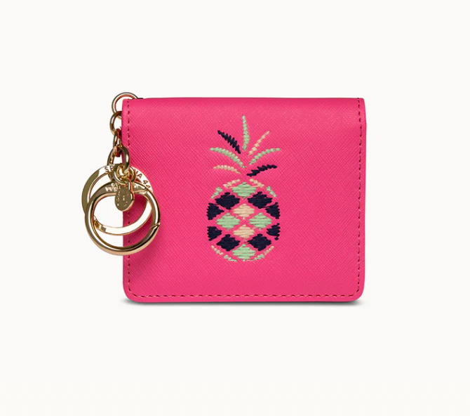 The "Embroidered Pineapple" Card Keychain by Spartina 449