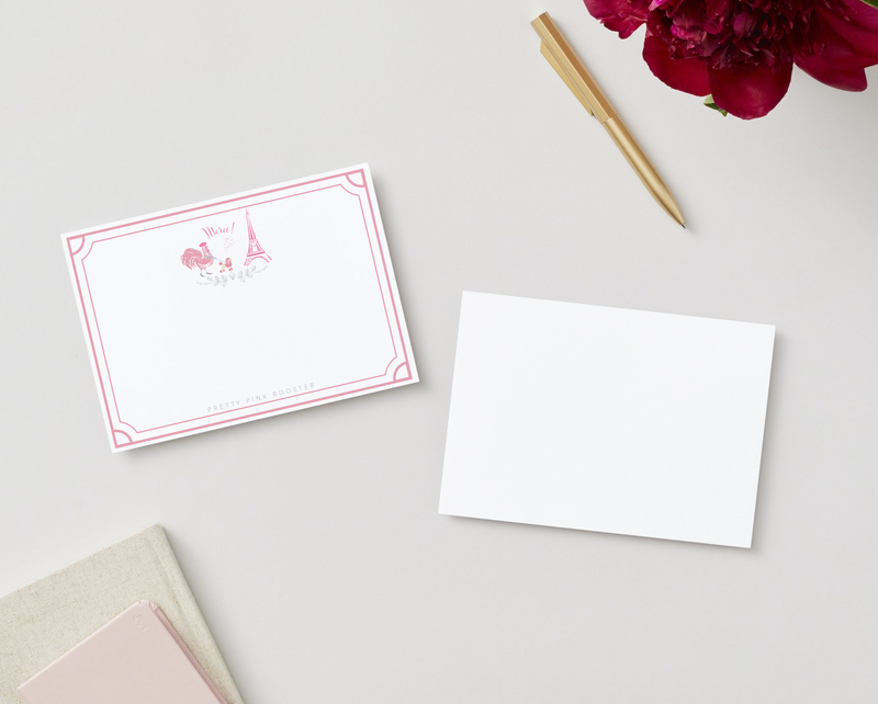 The "Pretty Pink Rooster" Thank You Cards