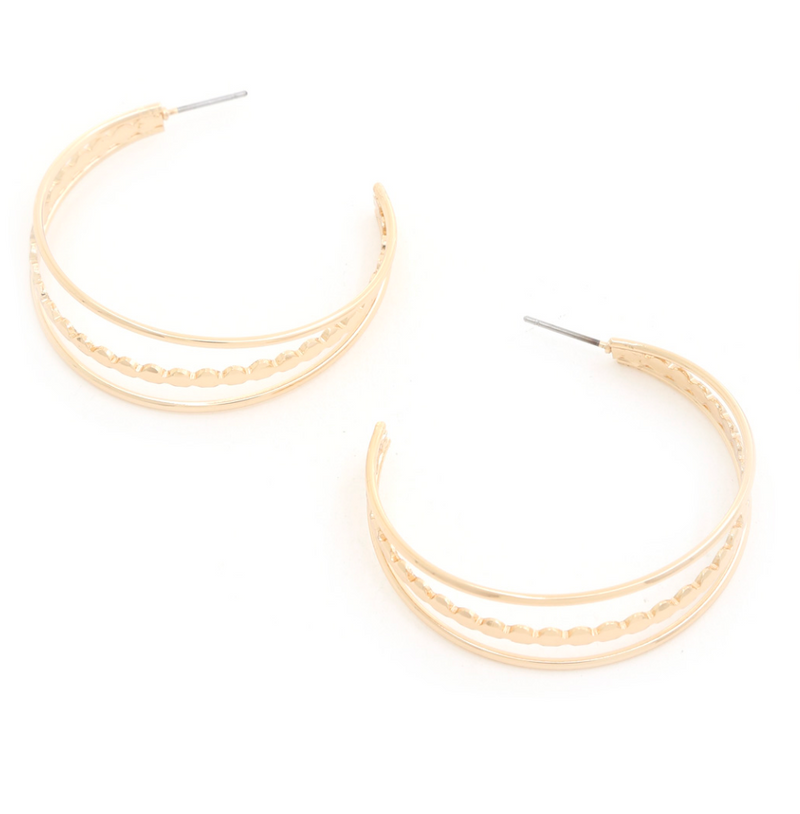 The "Triple Gold Hoop" Earrings