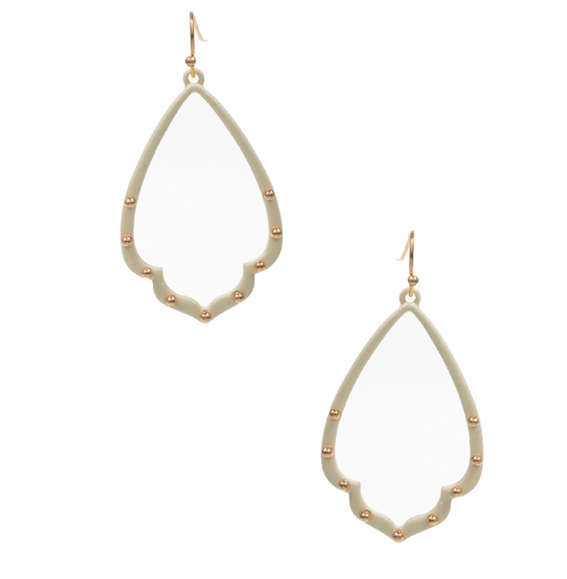 The "White and Gold Enamel" Earrings