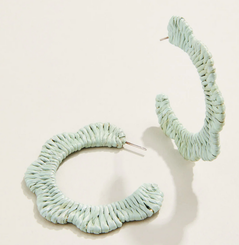 The "Scalloped Straw Hoop" Earrings by Spartina 449