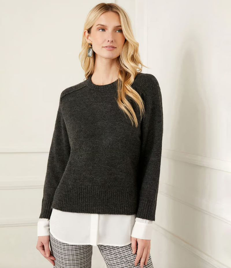 The "Mariana" Layered Crew Neck Sweater