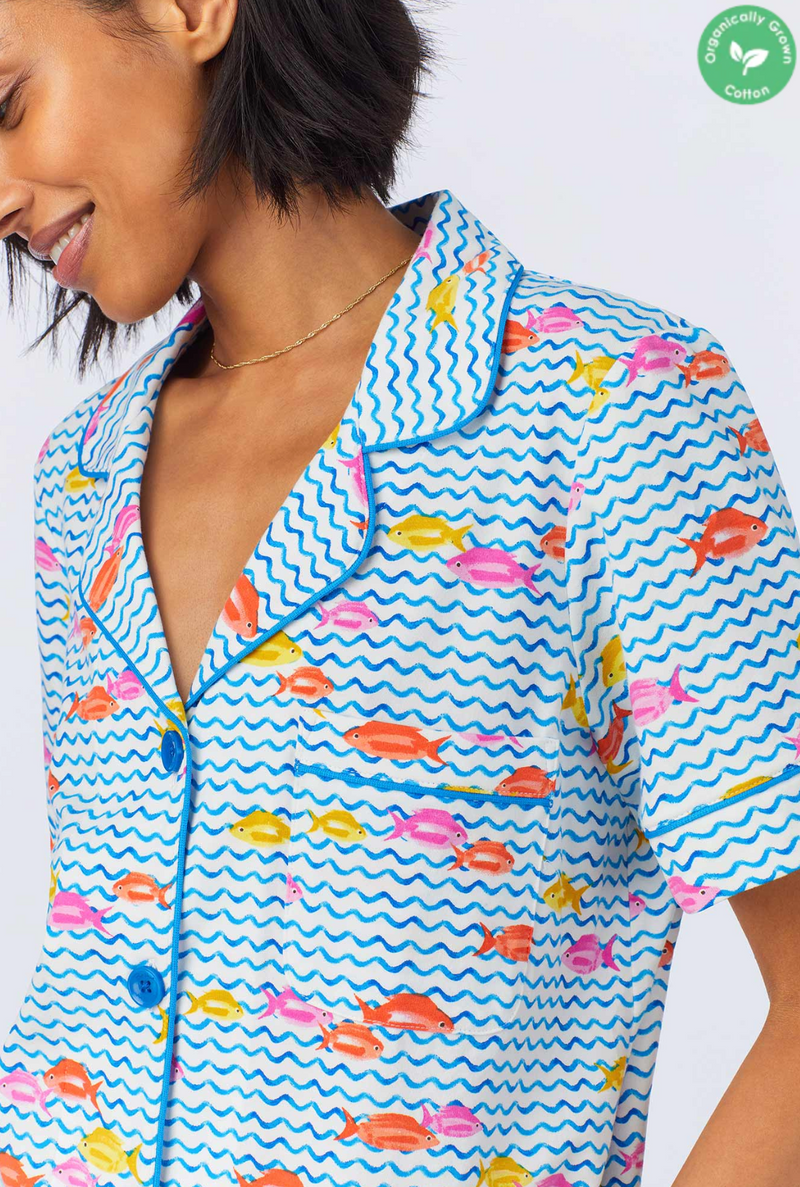 The "Marina Grande Short Sleeve Classic Stretch Jersey Crop" PJ Set by Bedhead Pajamas