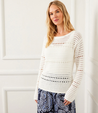 The "Imogen" Boatneck Crochet Sweater