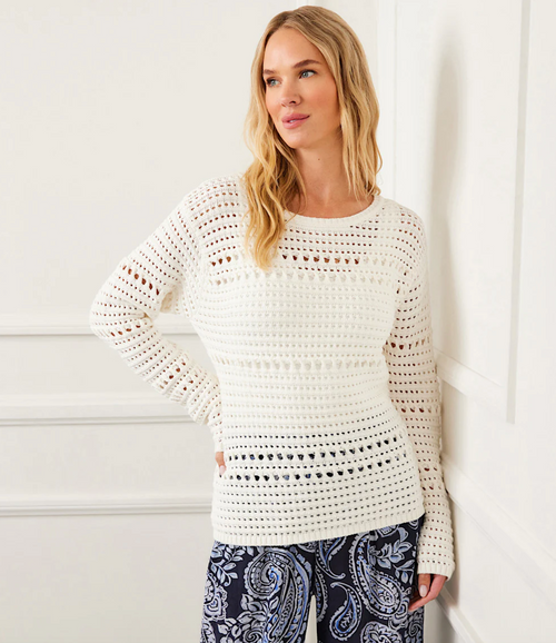 The "Imogen" Boatneck Crochet Sweater