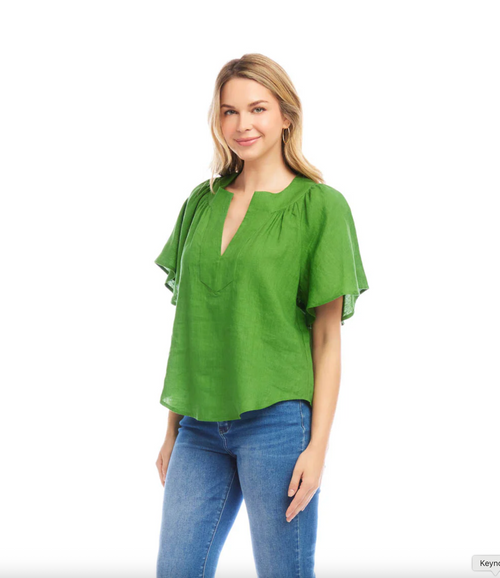 The "Flutter Sleeve" Linen Top