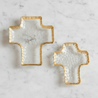 The "Gold Edge Cross" Tidbit Tray Set