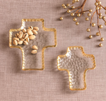 The "Gold Edge Cross" Tidbit Tray Set