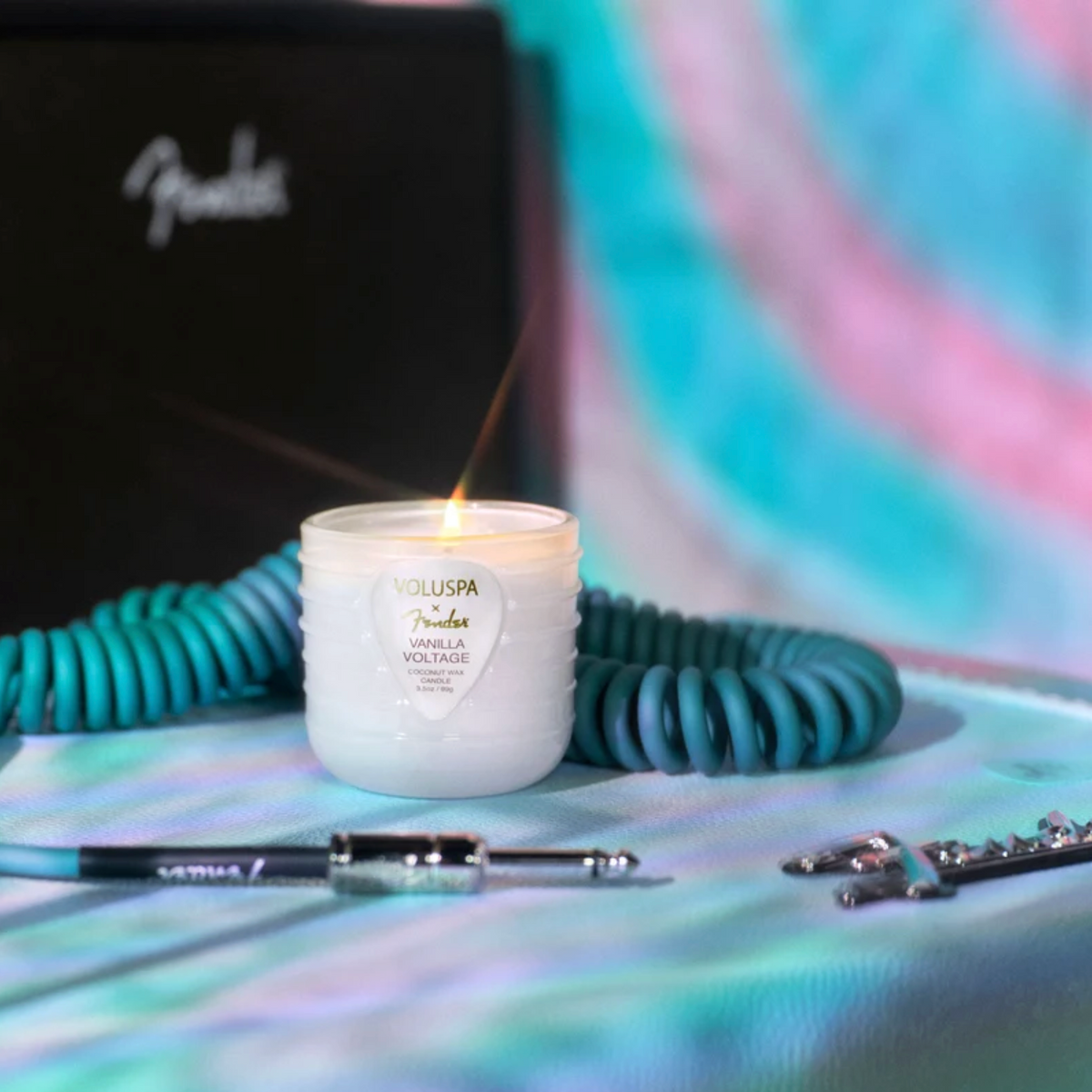 The "Vanilla Voltage" Candle by Voluspa x Fender
