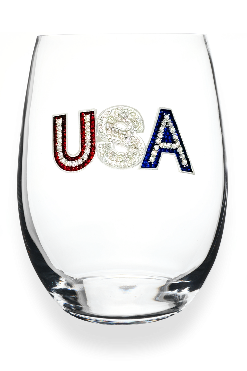 The "USA" Stemless Wineglass