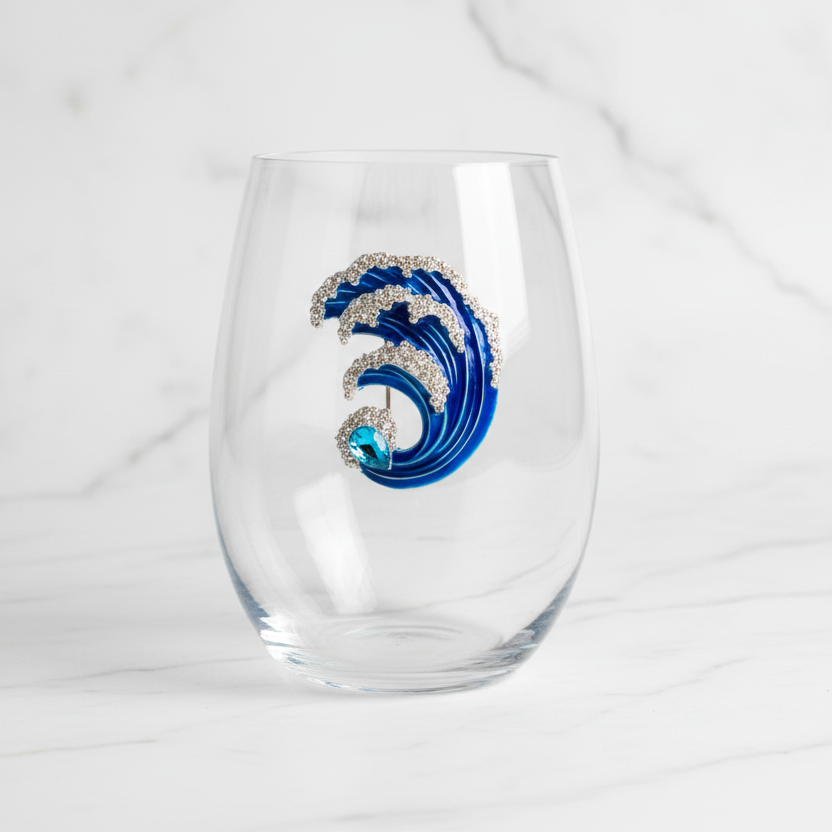 The "Wave" Stemless Wineglass