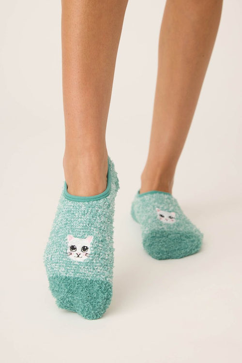 The "Kitty" Fuzzy Ankle Socks by PJ Salvage