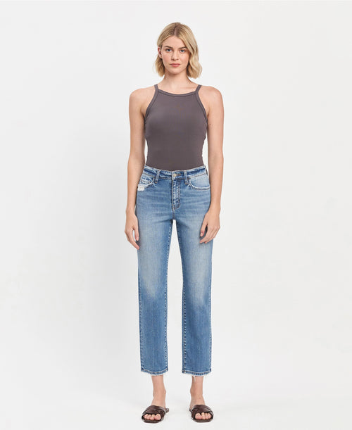 The "Lauren" High Rise Tapered Straight Jeans by Vervet Flying Monkey