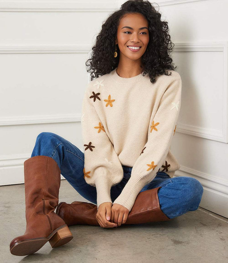 The "Embroidered Flower" Sweater