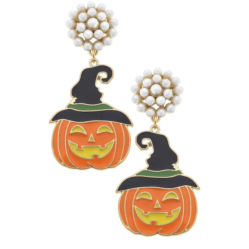 The "Enamel Jack O'Lantern" Earrings