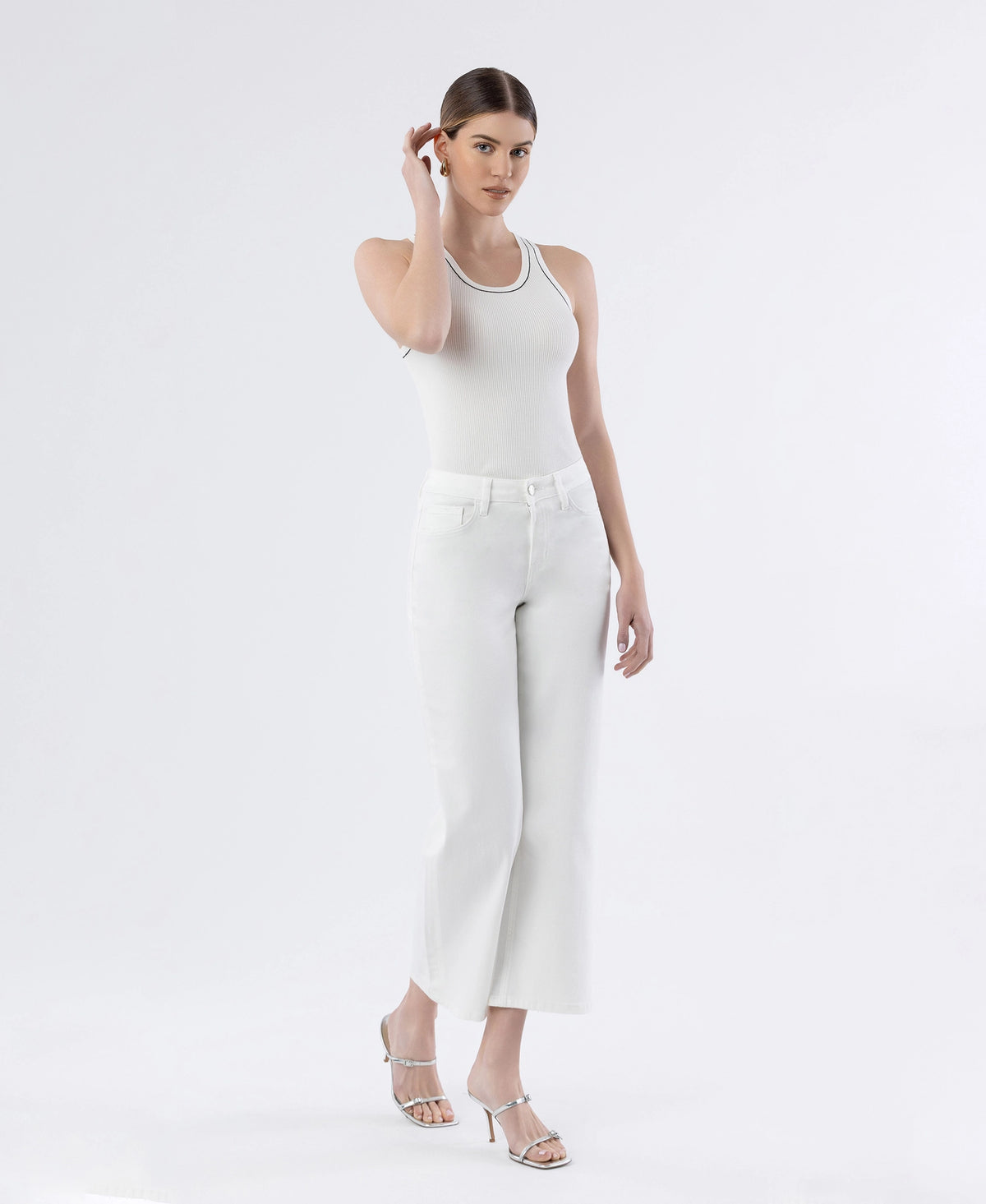 The "Olivia" Mid Rise Ankle Wide Leg Jeans by Vervet Flying Monkey