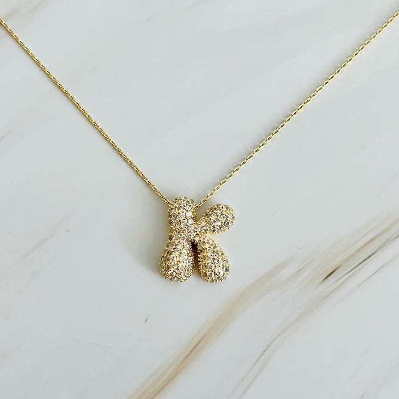 The "Crystal Bubble" Initial Necklace