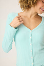 The "Light Mint" Pointelle Lounge Set by PJ Salvage