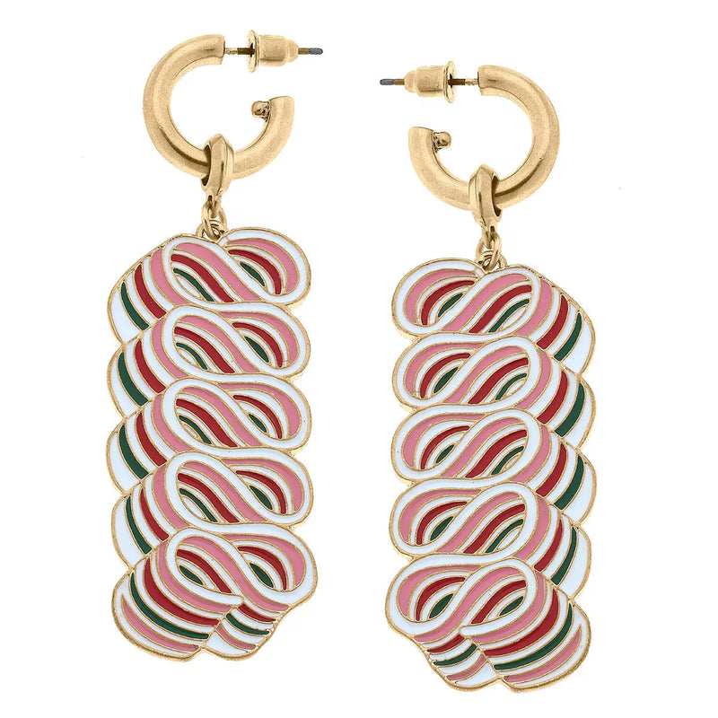 The "Enamel Ribbon Candy" Earrings