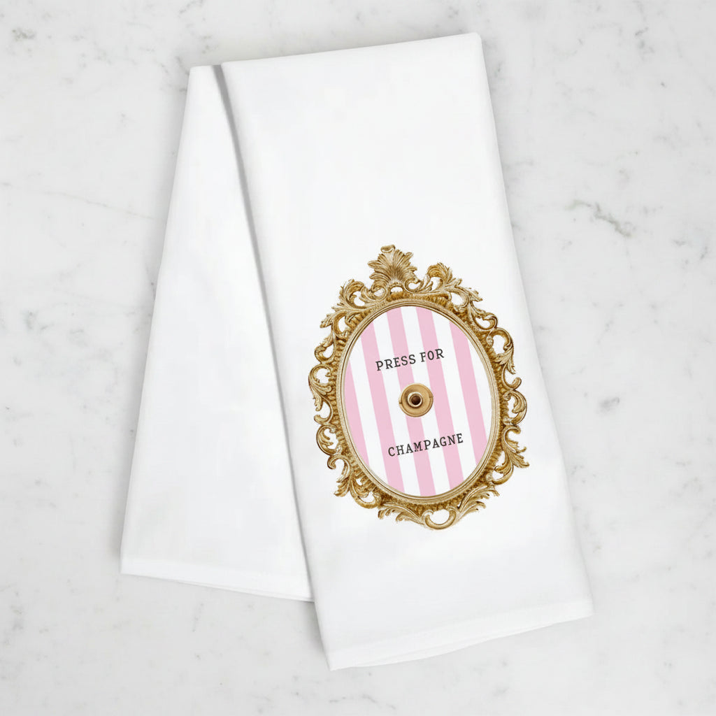 The "Press for Champagne" Decorative Towel