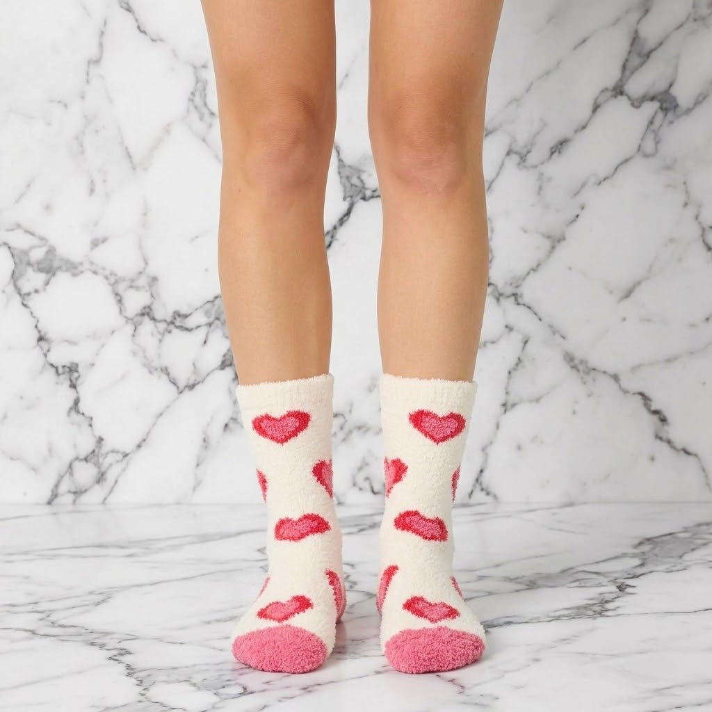 The "Hearts" Cozy Socks