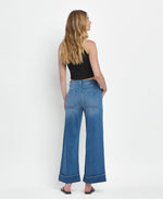 The "Kris" High Rise Double Cuffed Baggy Wide Jeans by Vervet Flying Monkey